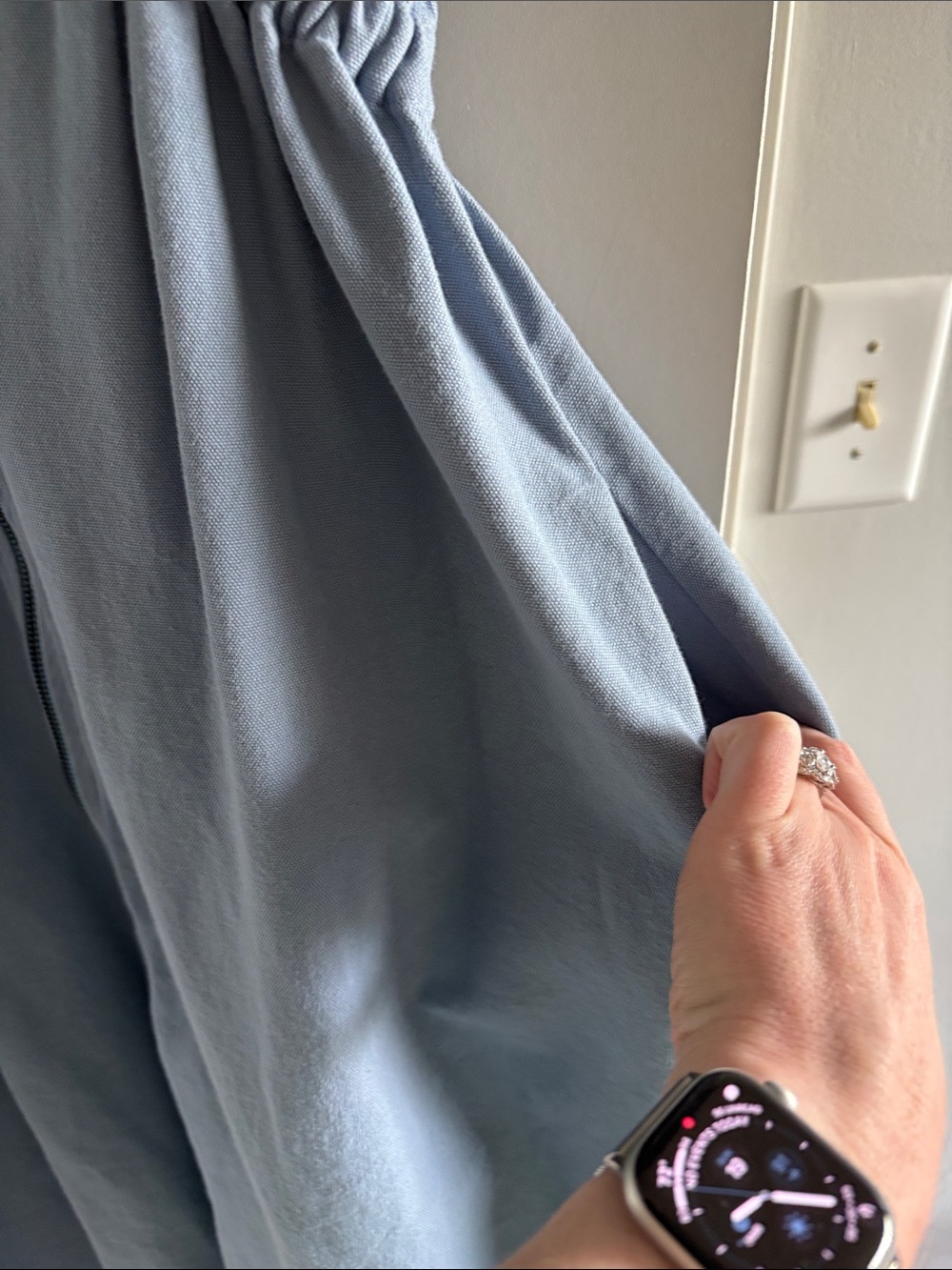 Light Blue Zip-Front Utility Dress - Picture 3 of 5